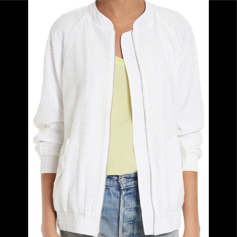 Equipment Kendrix Silk Eyelet Bomber Jacket